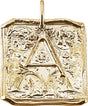 14K Yellow Gold Posh Mommy® Initial A Vintage-Inspired Pendant