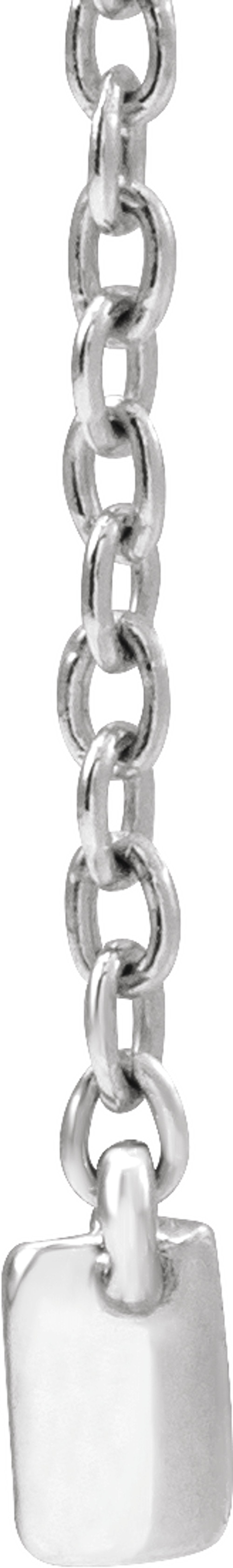 14K White 3/8 CTW Lab-Grown Diamond Bar 16-18" Necklace