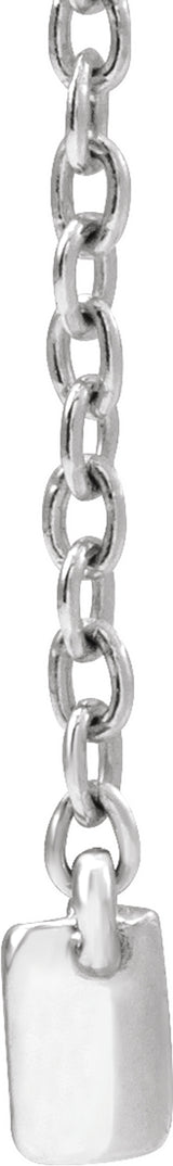 14K White 3/8 CTW Lab-Grown Diamond Bar 16-18" Necklace