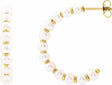 14K Yellow Gold Cultured White Freshwater Pearl 30.3 mm Hoop Earrings