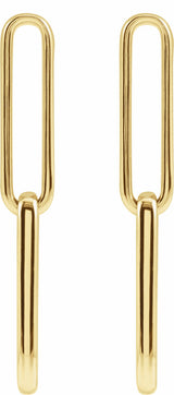 14K Yellow Gold Paperclip-Style Earrings