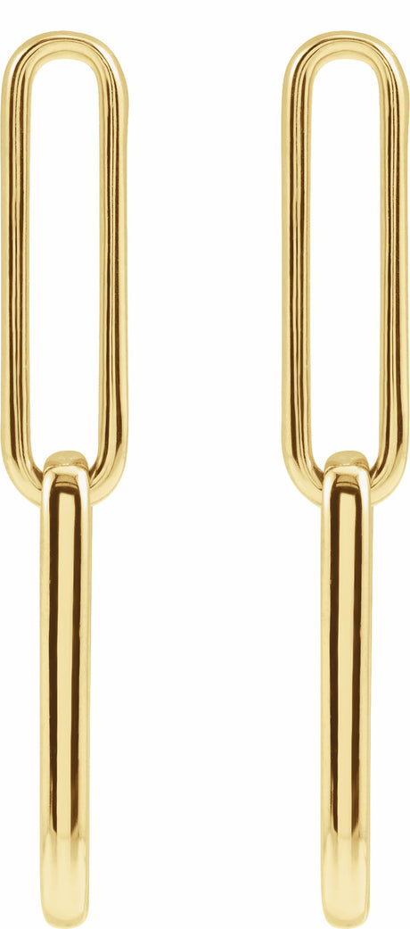 14K Yellow Gold Paperclip-Style Earrings