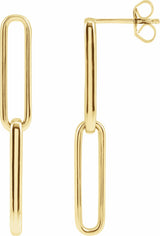 14K Yellow Gold Paperclip-Style Earrings
