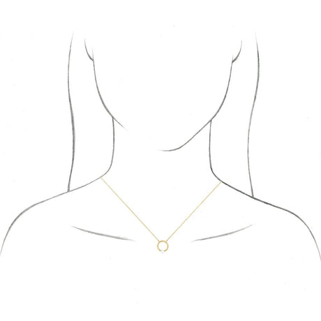 14K Yellow Gold Cultured Seed Pearl Circle 18" Necklace
