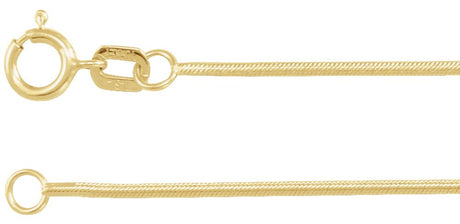 14K Yellow Gold 1 mm Snake 7" Chain