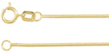 14K Yellow Gold 1 mm Snake 16" Chain