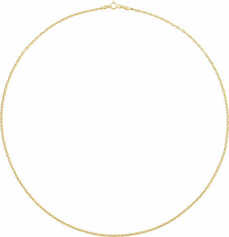 14K Yellow Gold 1.8 mm Hollow Diamond-Cut Anchor 7" Chain 