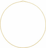 14K Yellow 1.8 mm Hollow Diamond-Cut Anchor 7" Chain