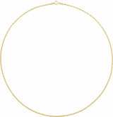 14K Yellow Gold 1.8 mm Hollow Diamond-Cut Anchor 18" Chain