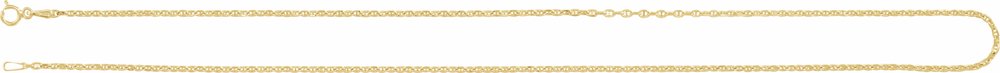 14K Yellow 1.8 mm Hollow Diamond-Cut Anchor 20" Chain