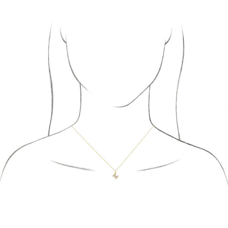 14K Yellow .03 CTW Natural Diamond Petite Initial T 16-18" Necklace