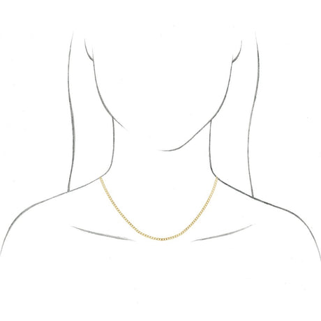 14K Yellow Gold 3 mm Curb 16" Chain
