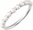 14K White Cultured White Freshwater Pearl Ring