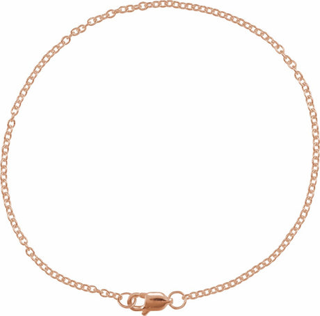 14K Rose Gold 1.5 mm Cable 7" Chain