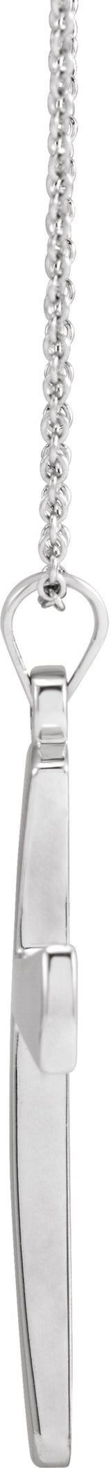 14K White Gold Cross 18" Necklace