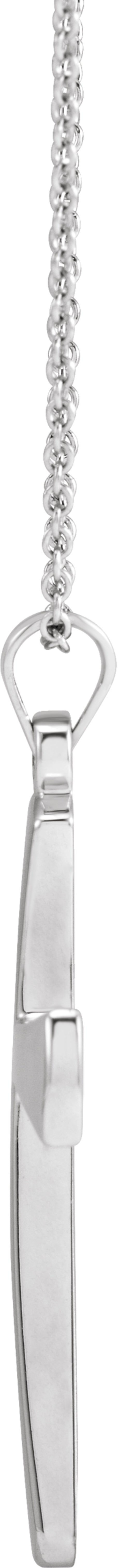 14K White Gold Cross 18" Necklace