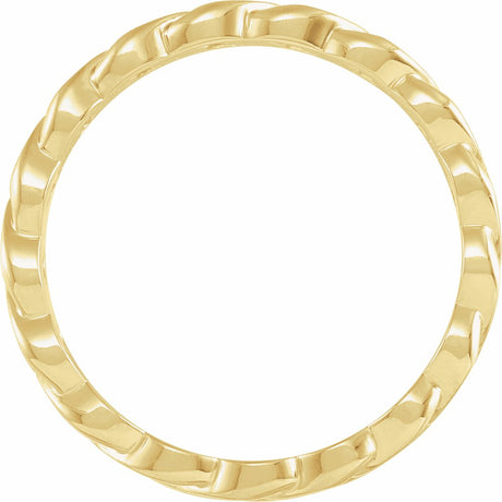 14K Yellow Gold 6.5 mm Chain Link Wedding Band Size 10.5