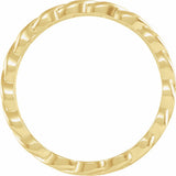 14K Yellow Gold 6.5 mm Chain Link Wedding Band Size 7