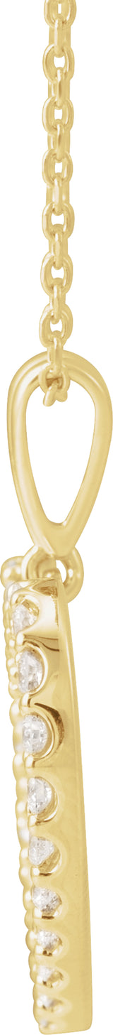 14K Yellow 3/8 CTW Natural Diamond Heart 18" Necklace