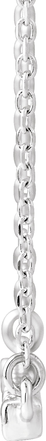 Sterling Silver 1/8 CTW Natural Diamond French-Set Bar 16" Necklace
