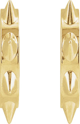 14K Yellow Spike 13.43 mm Hoop Earrings