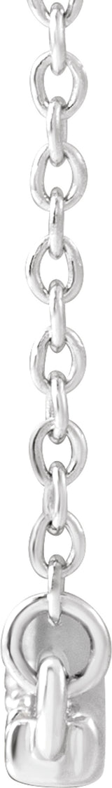 14K White 1/6 CTW Natural Diamond Bar 16-18" Necklace