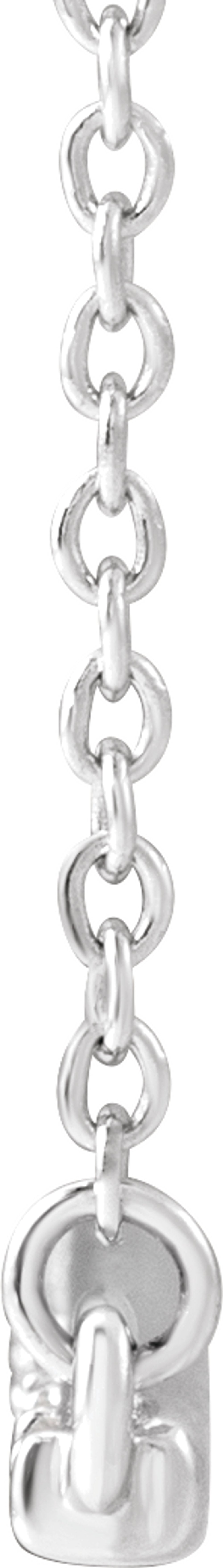 14K White Gold 1/6 CTW Natural Diamond Bar 16-18" Necklace