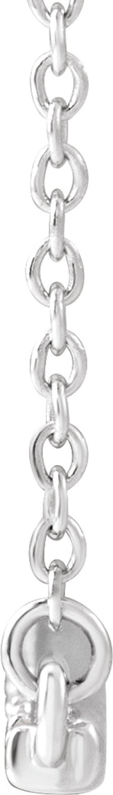 14K White Gold 1/6 CTW Natural Diamond Bar 16-18" Necklace