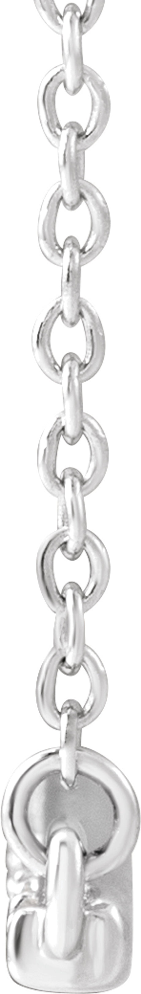 14K White Gold 1/6 CTW Natural Diamond Bar 16-18" Necklace
