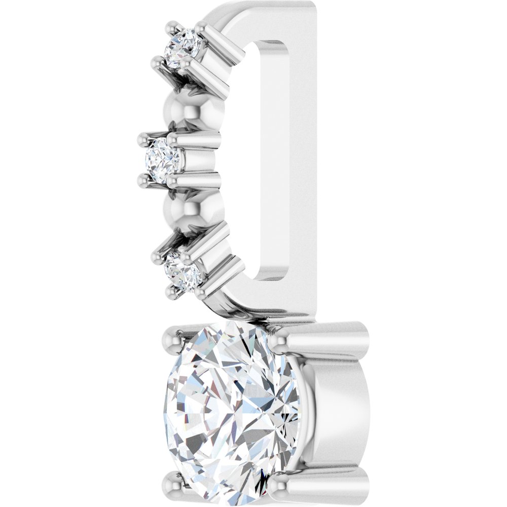 14K White Gold 1/4 CTW Natural Diamond Charm/Pendant