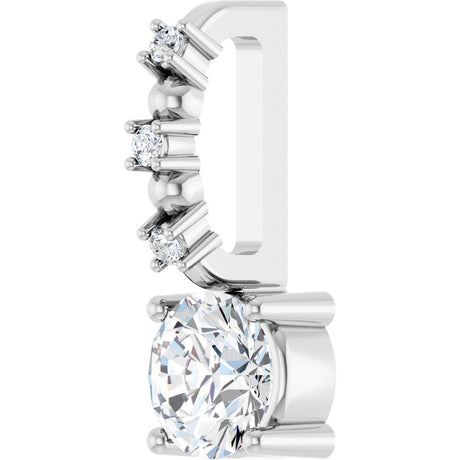 14K White Gold 1/4 CTW Natural Diamond Charm/Pendant