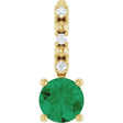 14K Yellow Lab-Grown Emerald & .01 CTW Natural Diamond Pendant