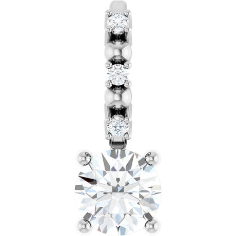 14K White Gold 1/4 CTW Natural Diamond Charm/Pendant