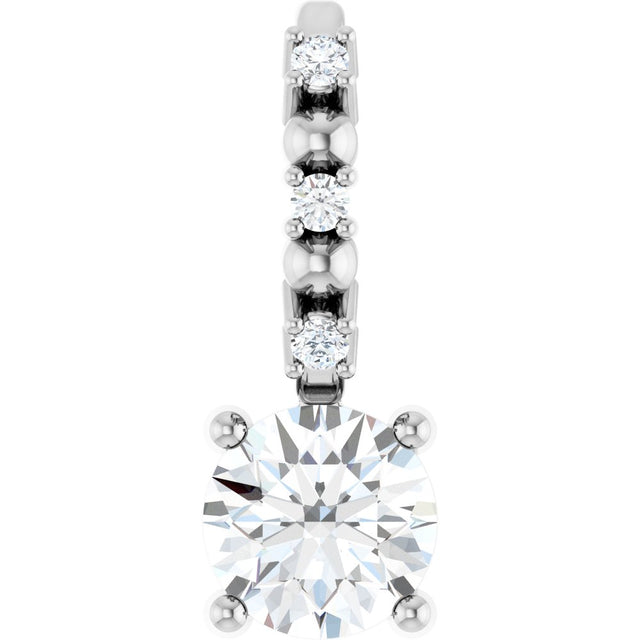 14K White Gold 1/4 CTW Natural Diamond Charm/Pendant