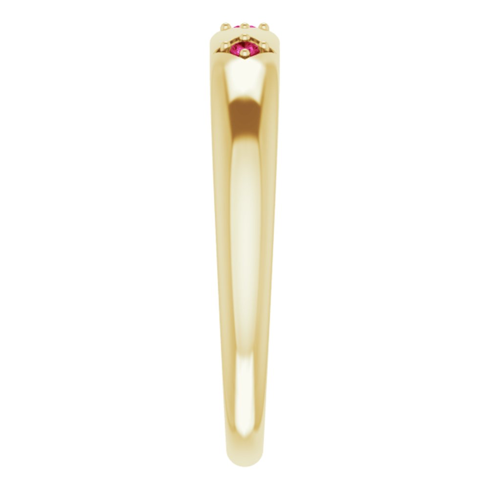 14K Yellow Natural Ruby Stackable Ring