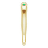 14K Yellow Natural Emerald Stackable Ring