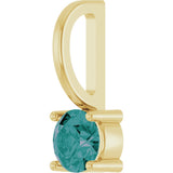 14K Yellow Gold Imitation Alexandrite Solitaire Charm/Pendant