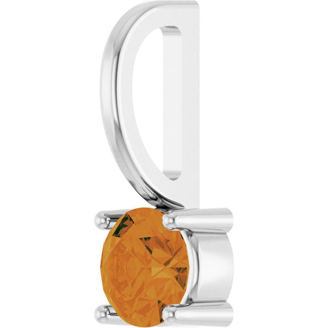 Sterling Silver Imitation Citrine Solitaire Charm/Pendant