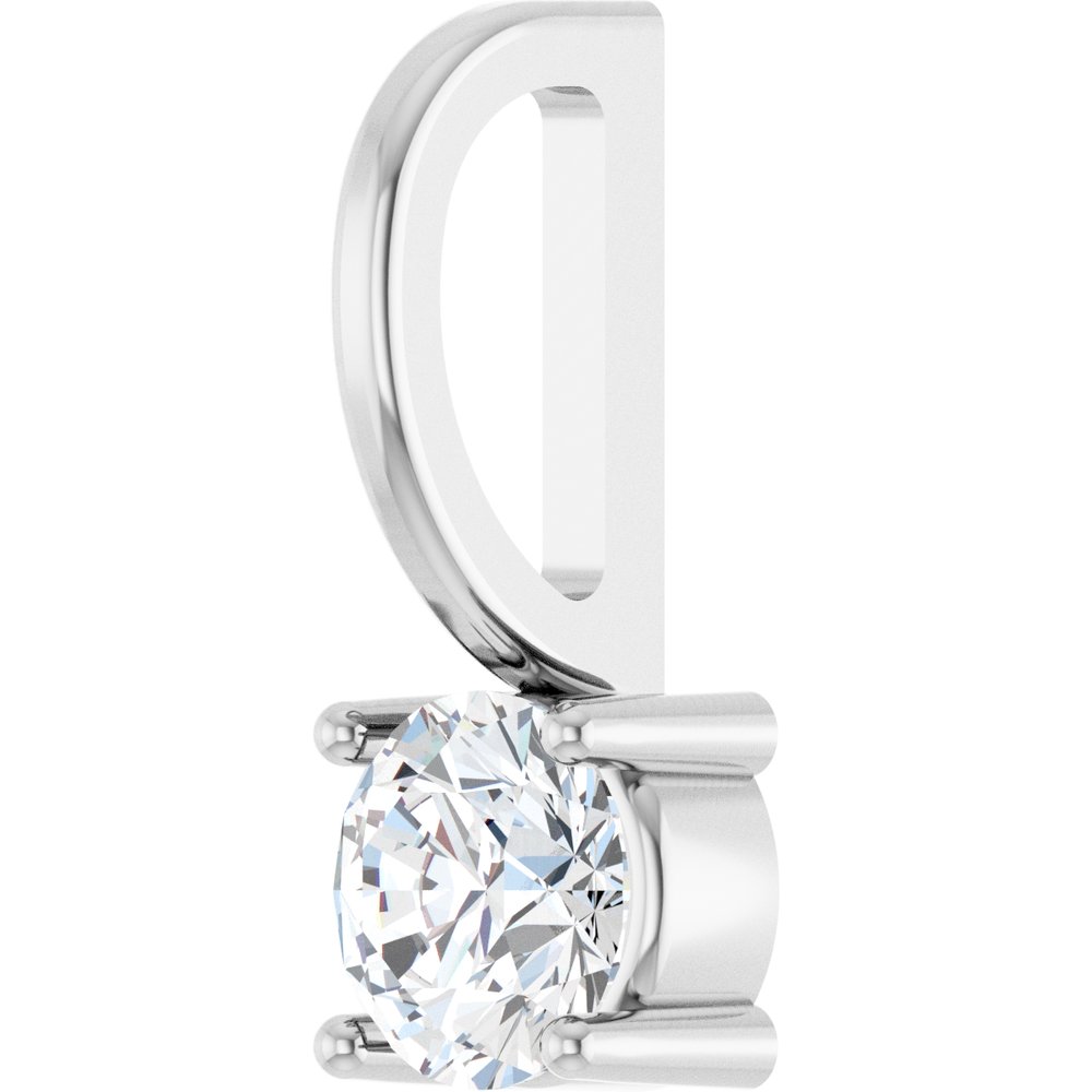 Sterling Silver Imitation Diamond Solitaire Charm/Pendant