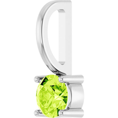 14K White Imitation Peridot Solitaire Charm/Pendant