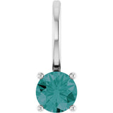 Sterling Silver Imitation Alexandrite Solitaire Charm/Pendant