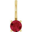 14K Yellow Gold Lab-Grown Ruby Solitaire Charm/Pendant