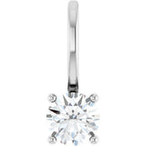 14K White Imitation Diamond Solitaire Charm/Pendant