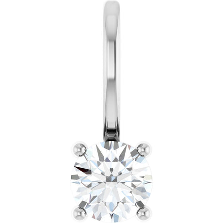 14K White Imitation Diamond Solitaire Charm/Pendant