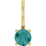 14K Yellow Gold Imitation Alexandrite Solitaire Charm/Pendant