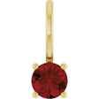 14K Yellow Imitation Mozambique Garnet Solitaire Charm/Pendant