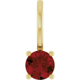 14K Yellow Imitation Mozambique Garnet Solitaire Charm/Pendant