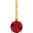 14K Yellow Lab-Grown Ruby Solitaire Charm/Pendant