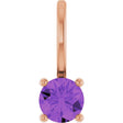 14K Rose Imitation Amethyst Solitaire Charm/Pendant