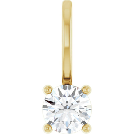 14K Yellow Imitation Diamond Solitaire Charm/Pendant